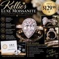 3 carat pear shaped pave set Moissanite set in sterling silver size 8