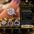5 carat Moissanite solitaire set in sterling silver. Size 9
