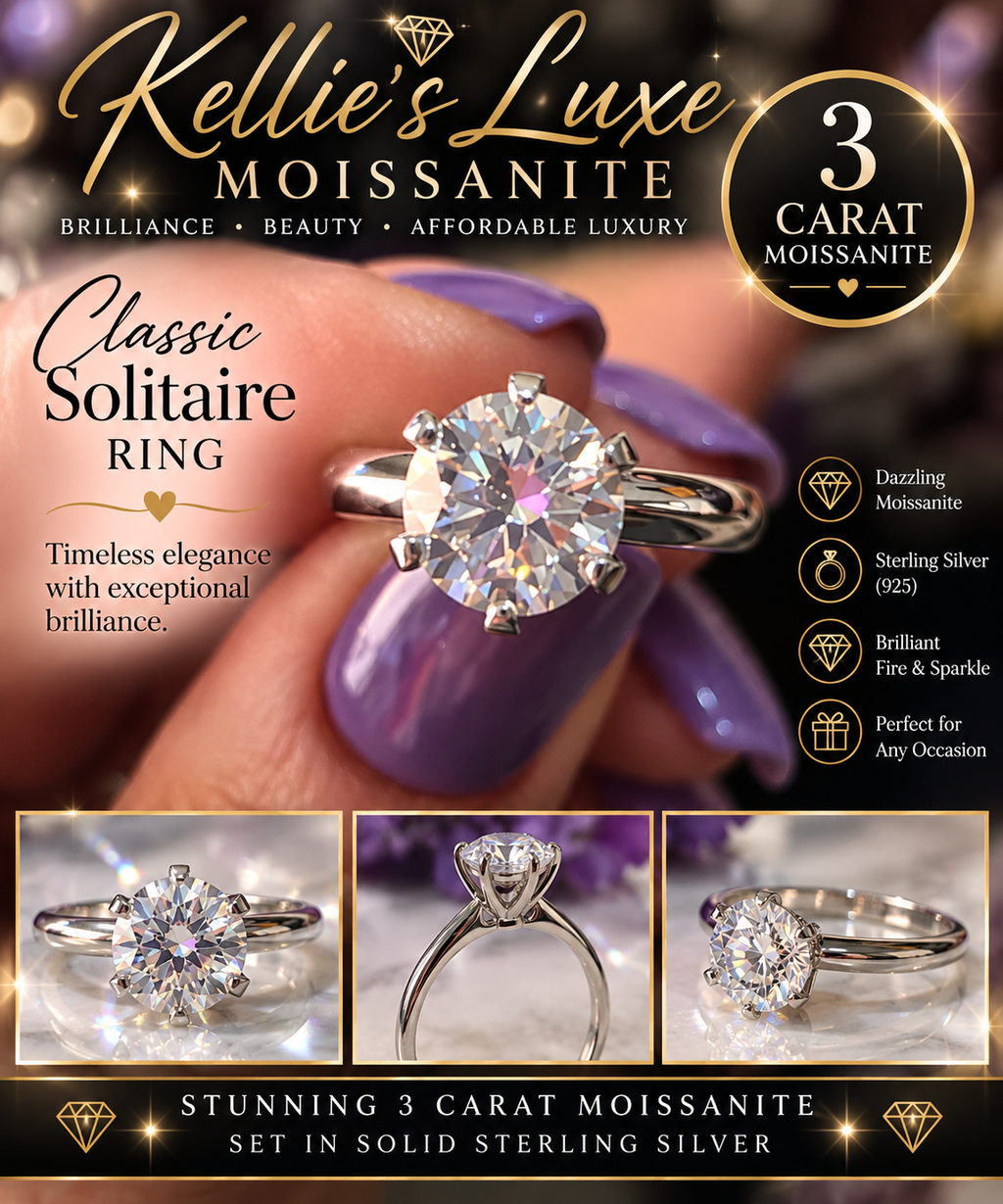 3 carat Moissanite engagement/promise/special occasion ring.