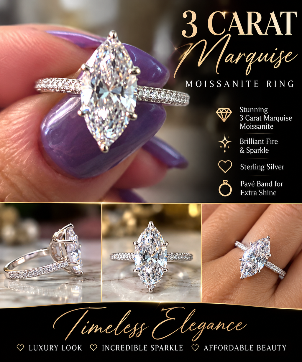 3 carat pave moissanite set in sterling silver size 9