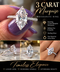 3 carat pave moissanite set in sterling silver size 9