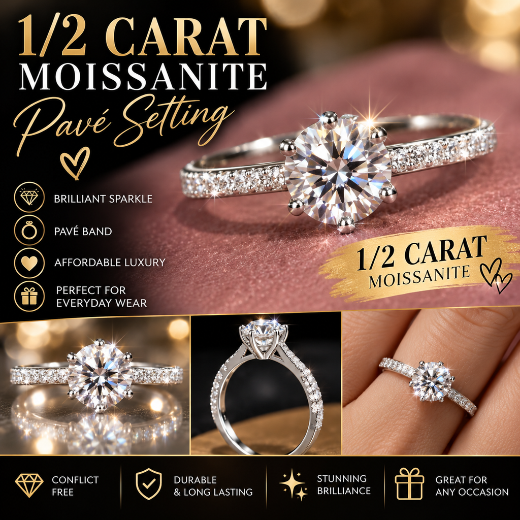 1/2 carat pave setting