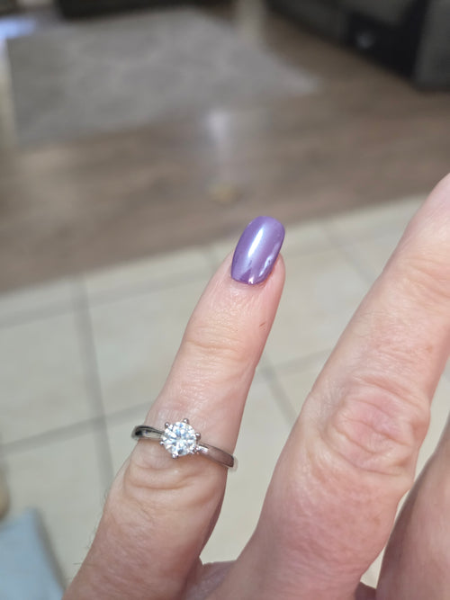 1/2 carat certified moissanite solitaire