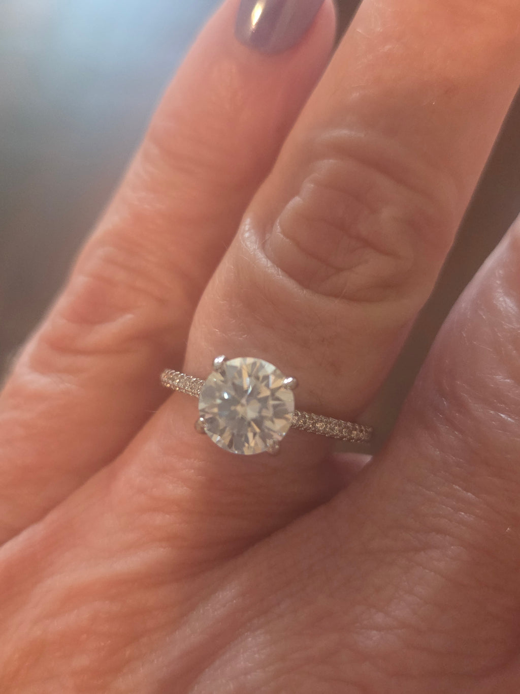 1 carat pave setting solitaire size 9