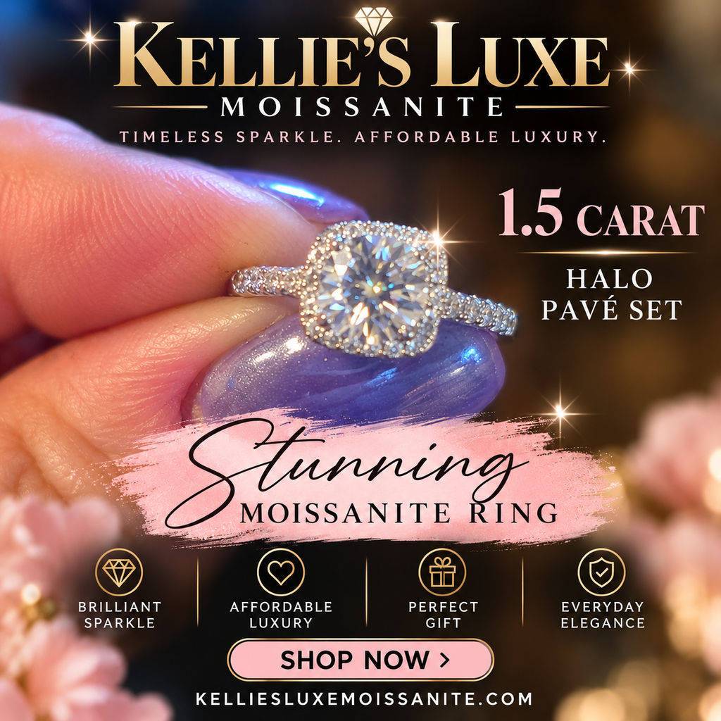 1.5 carat round halo with pave setting