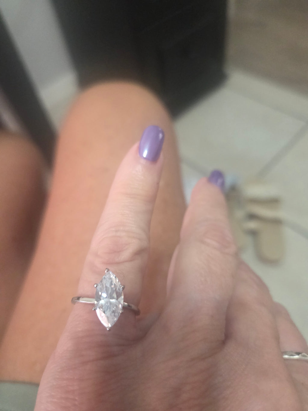 2 CT marquis shaped moissanite.