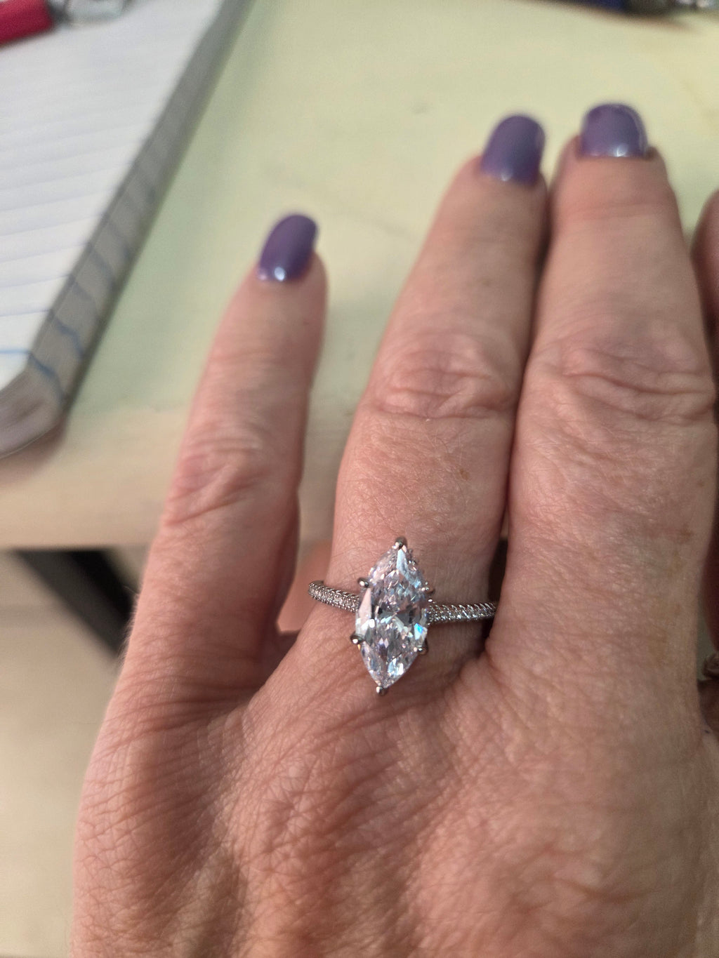 3 carat pave moissanite set in sterling silver size 9