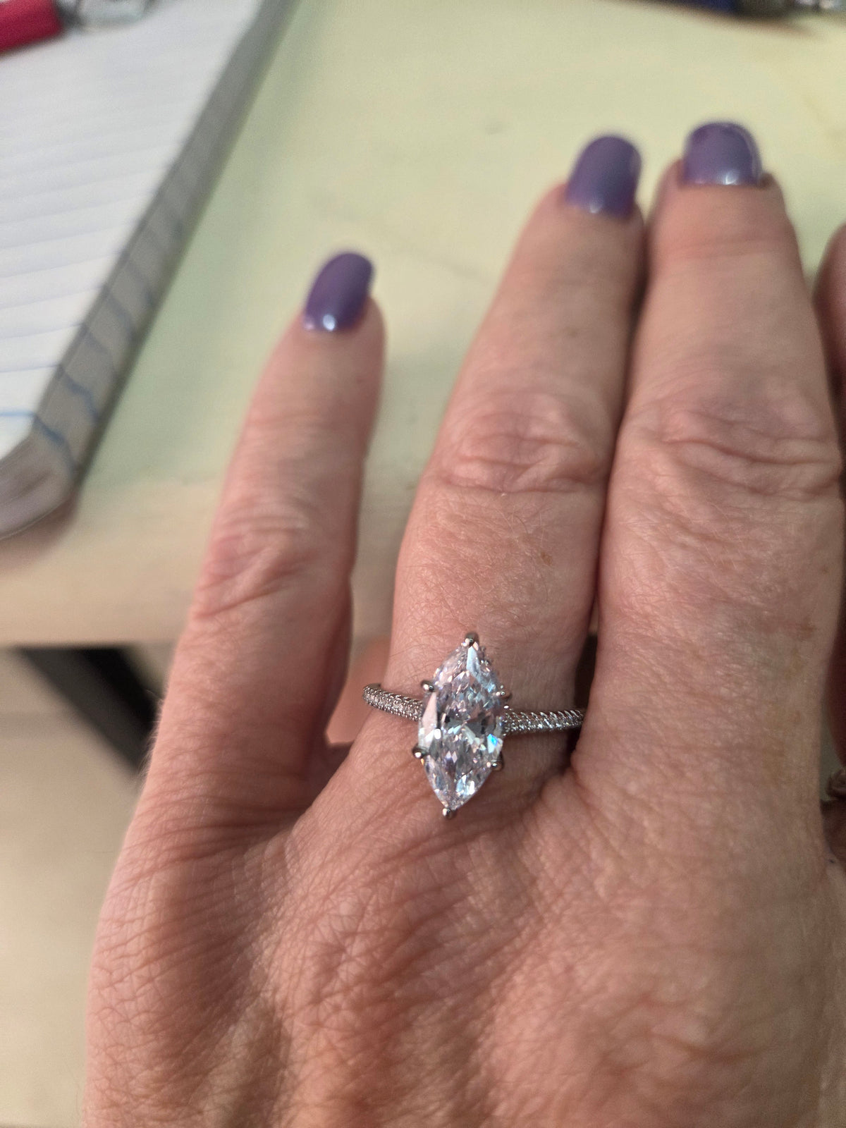 3 carat pave moissanite set in sterling silver size 9